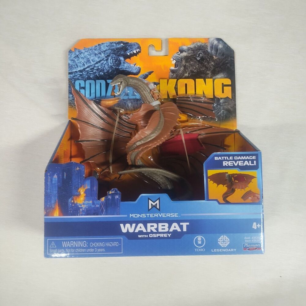 NEW PLAYMATES TOYS MONSTERVERSE GODZILLA VS KONG WARBAT WITH OSPREY 6 INCH RARE